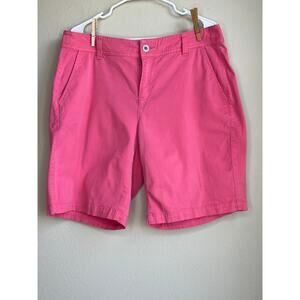 Lane Bryant Pink Cotton Blend Stretch Classic Chino Casual Shorts Plus Size 16